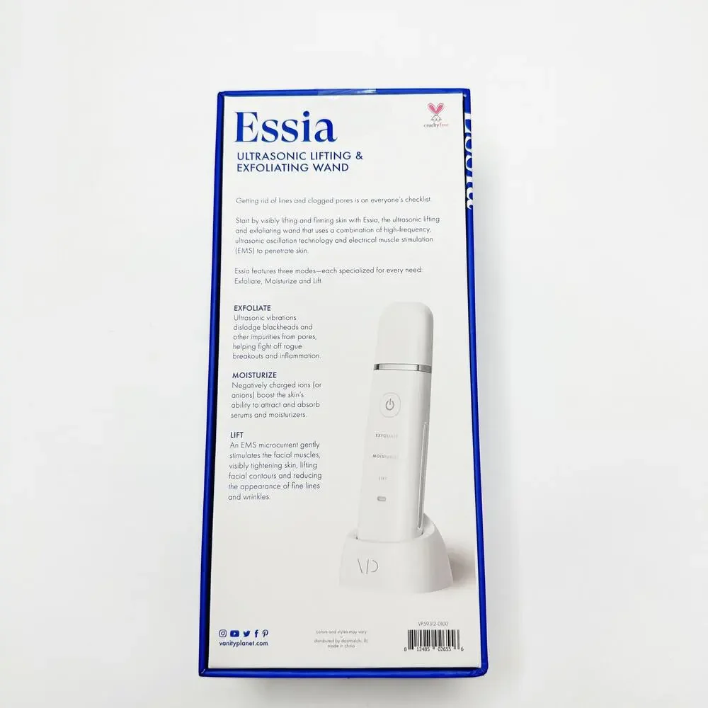 NWT Vanity Planet Essia Ultrasonic Lifting & Exfoliating Moisturizing Face Wand